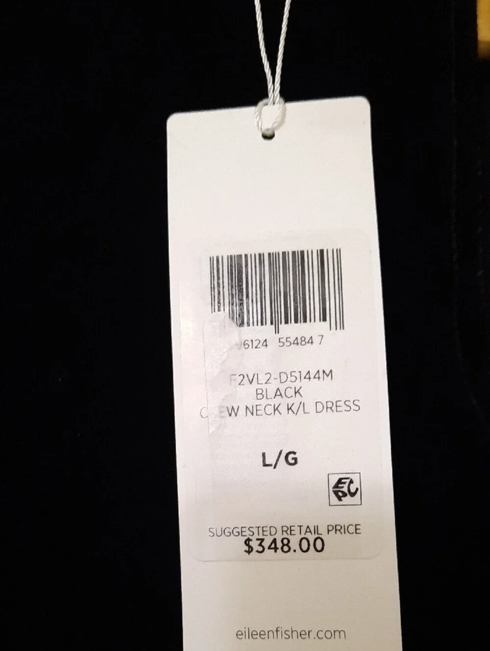 Eileen Fisher Black Velvet Long-Sleeve Shift Dress - Picture 3 of 11